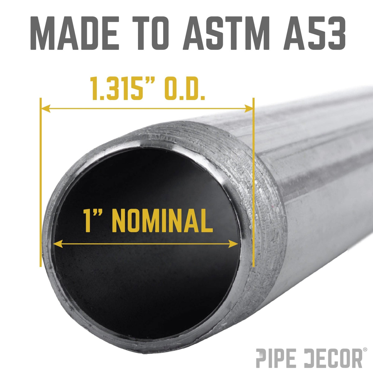 1 in. x 18 in. Black Pipe