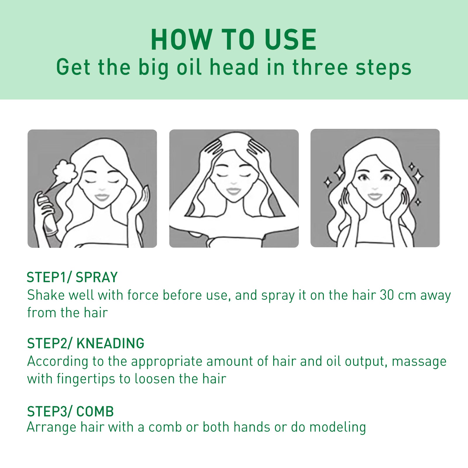 Hair Volumizing Spray, Oil Control Refreshing Fluffy Free Wash Dry Hair Spray