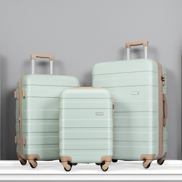 Luggage Sets New Model Expandable ABS Hardshell 3pcs Clearance Luggage ( Grey Green)