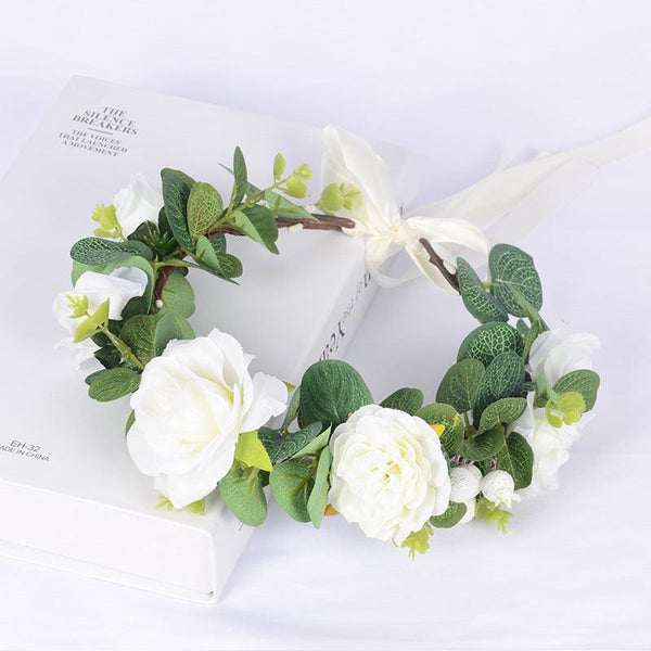 Forest Women's Wreath Fabric Flower Vine Hair Accessories Outdoor Scenic Area Dance Independence Day Wreath Headwear