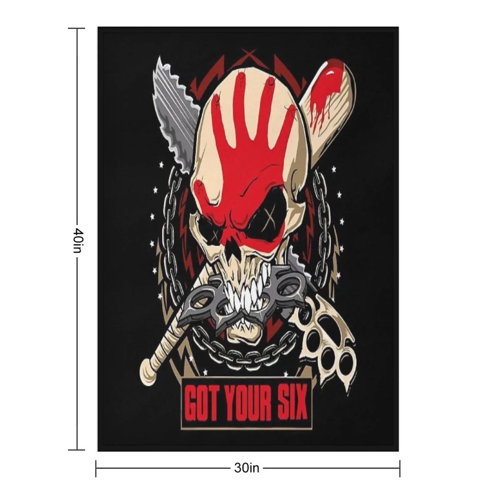 Heavy Skull Metal Throw Blanket