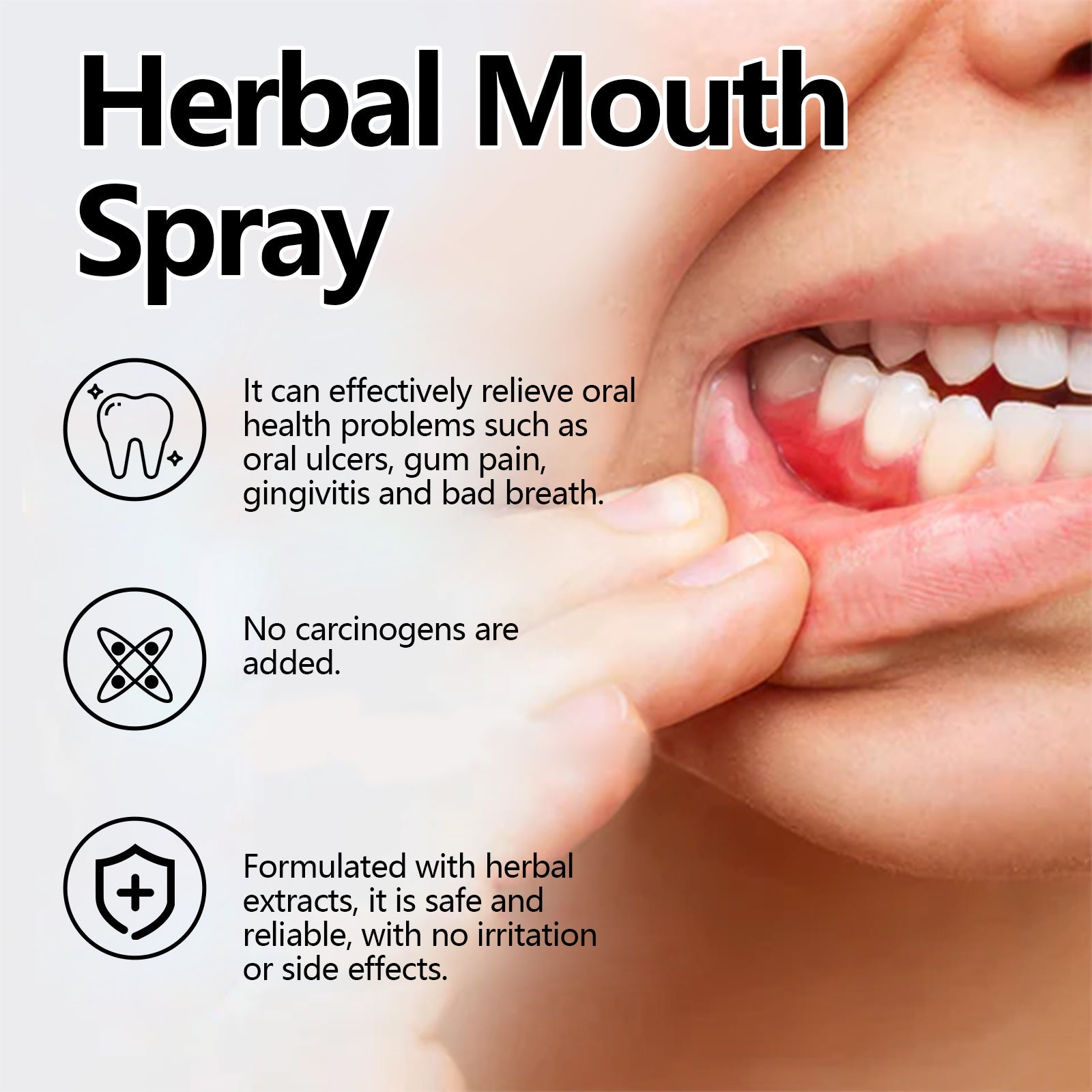 Herbal Mouth Spray, Refreshing Breath Repair Swollen Gums Relieve Oral Ulcer Yang Portable Spray