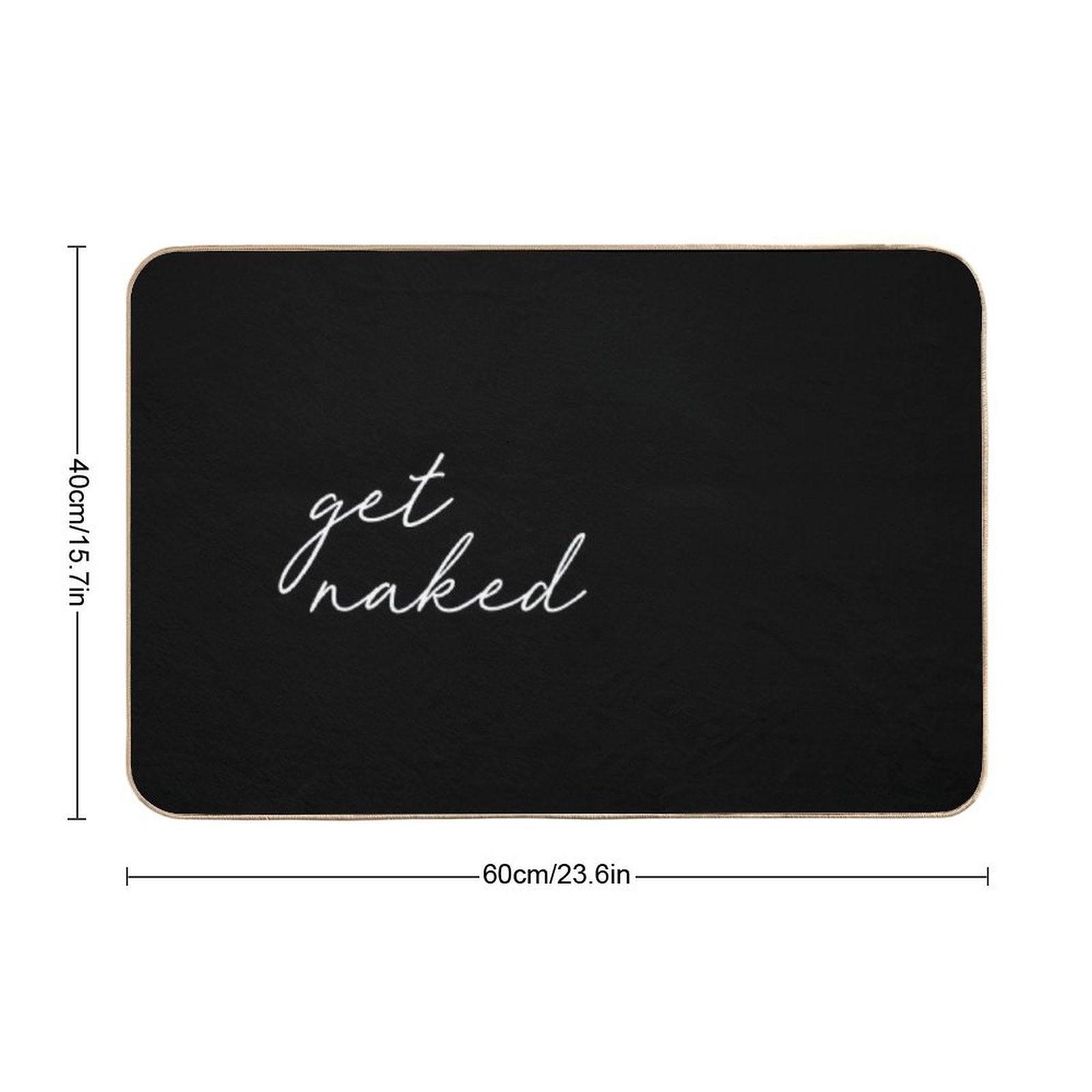 Get Naked, Black And White Bath Mat