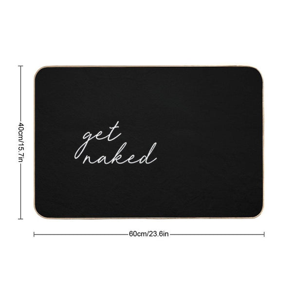 Get Naked, Black And White Bath Mat
