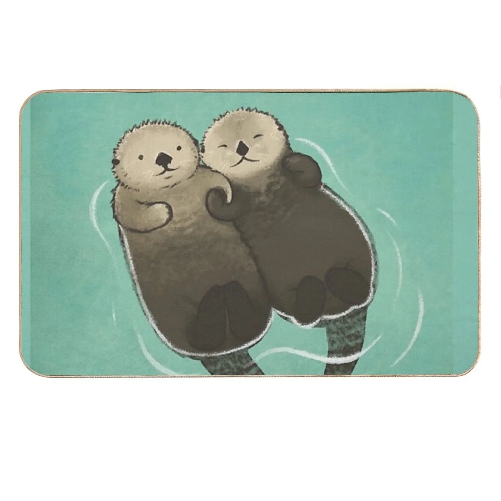Significant Otters - Otters Holding Hands Bath Mat