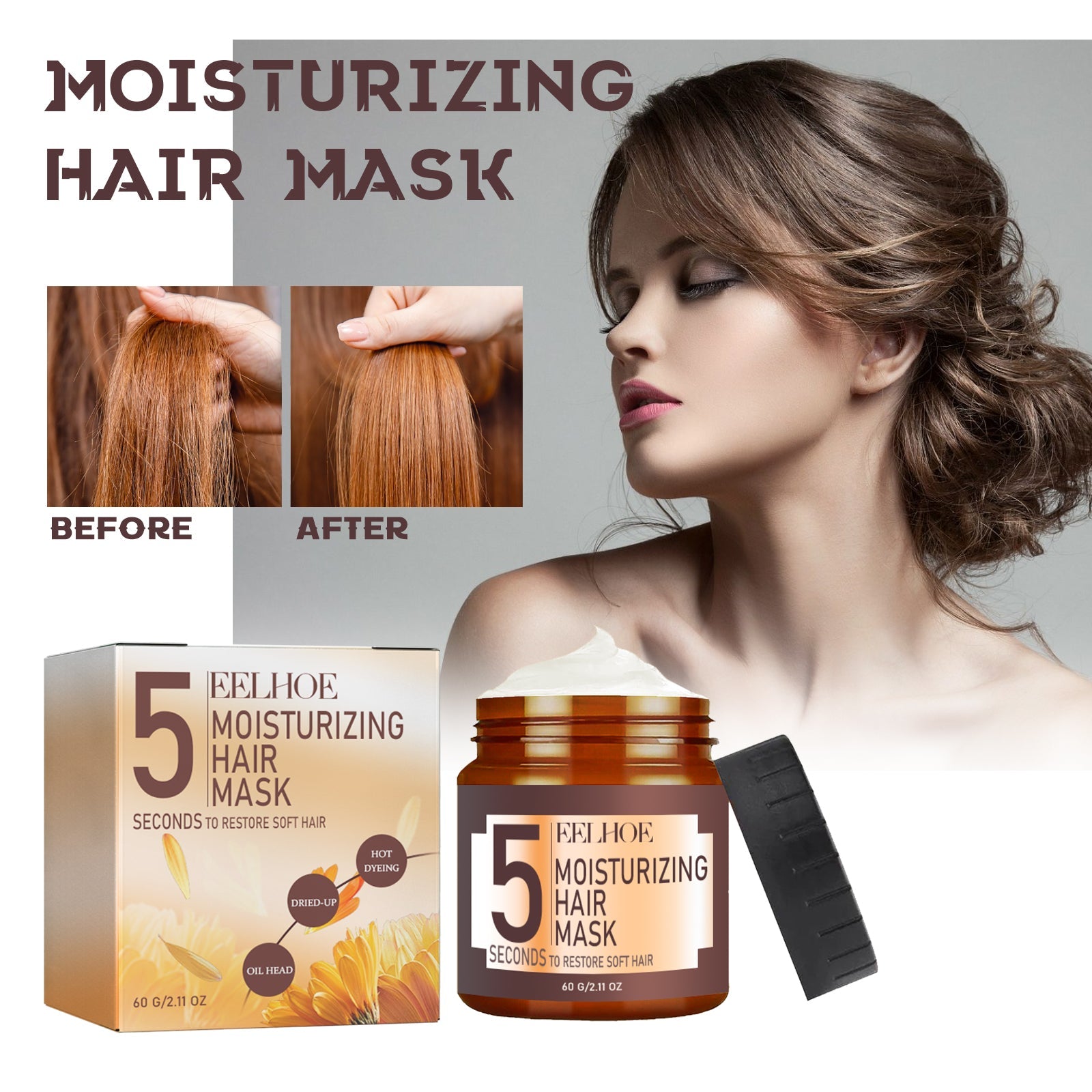 Moisturizing Hair Mask, Deep Nourishing Hair Repair Dry Hair Split End Smoothing Hair Mask