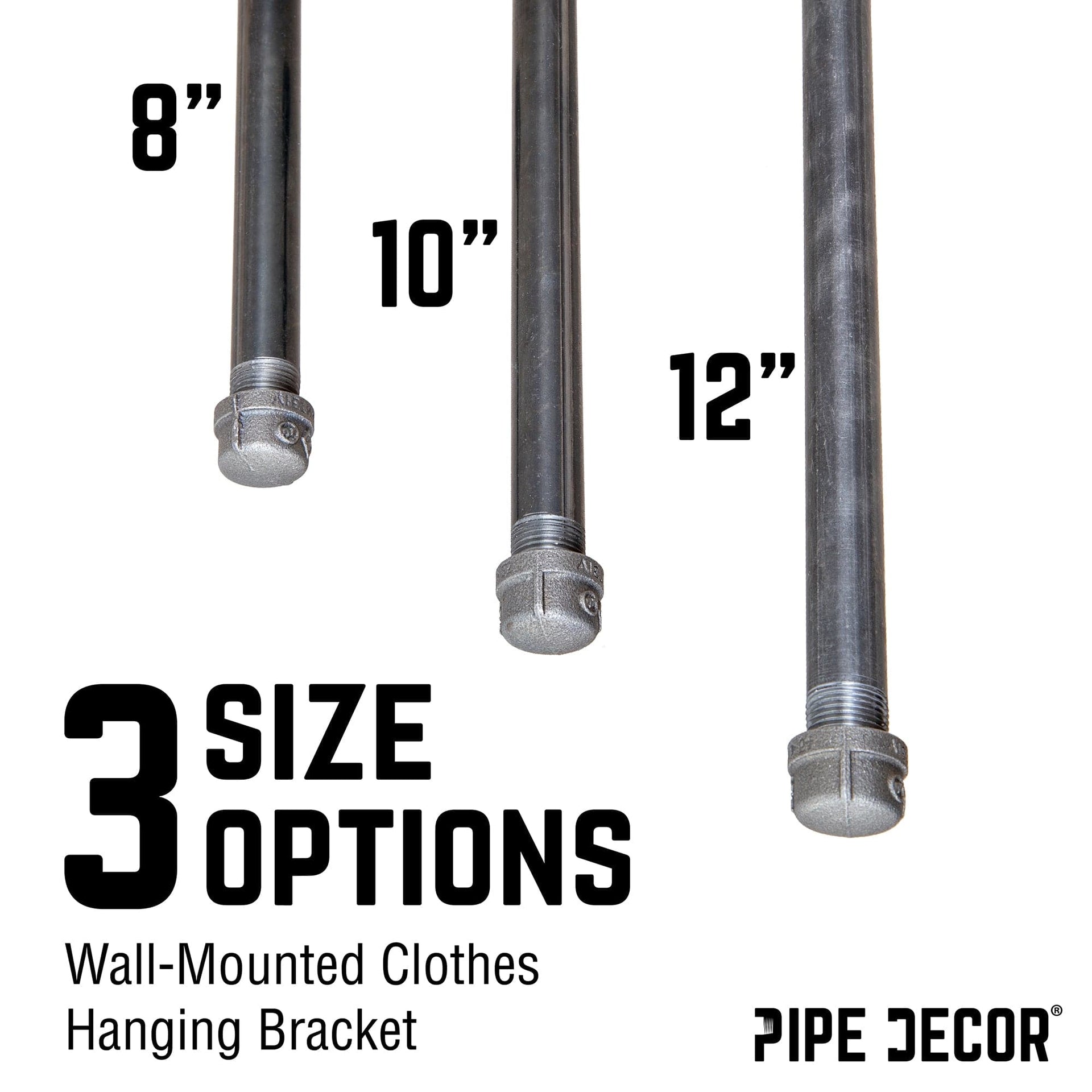 1/2 in. x 8 in. Clothing Hanging Bracket Kit, 4-Pack