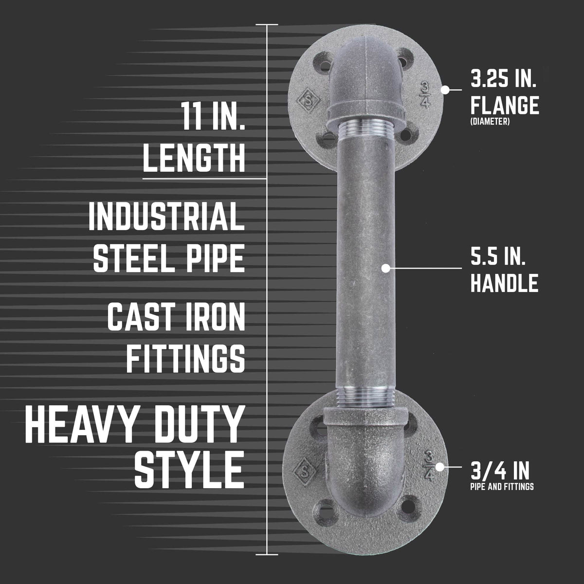 3/4 in. Classic Barn Door Handle - 11 in. L