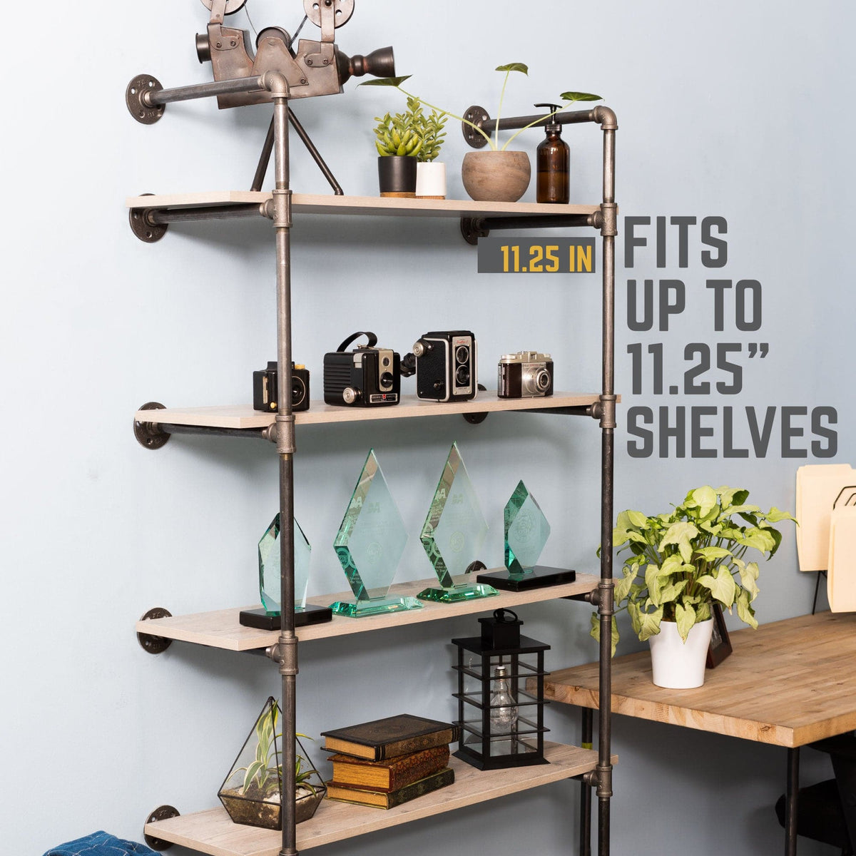 4 -Tier Floor Mounted Shelf By PIPE DECOR