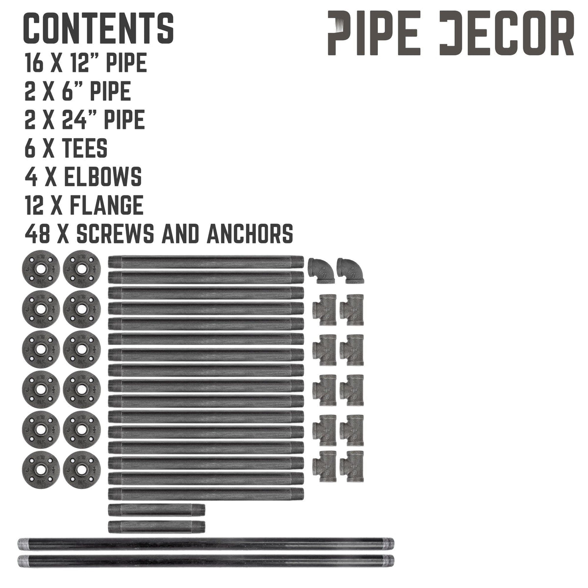 4 -Tier Floor Mounted Shelf By PIPE DECOR