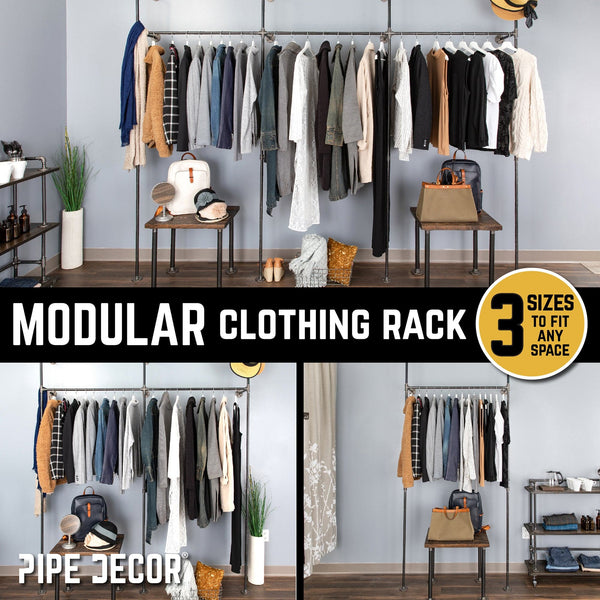 76.375 in. Wall Mounted Clothing Rack, Double