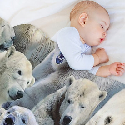 Polar Bears Wrinkle-free Throw Blanket