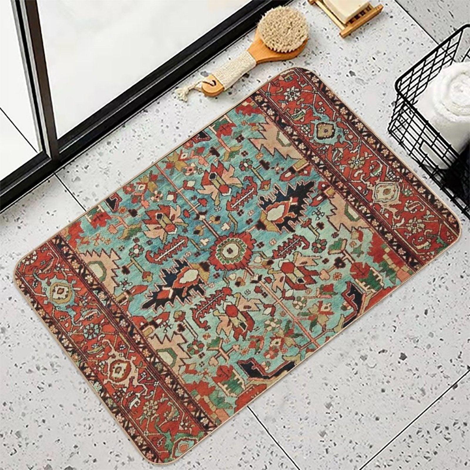 Antique Heriz Persian Carpet Print Bath Mat