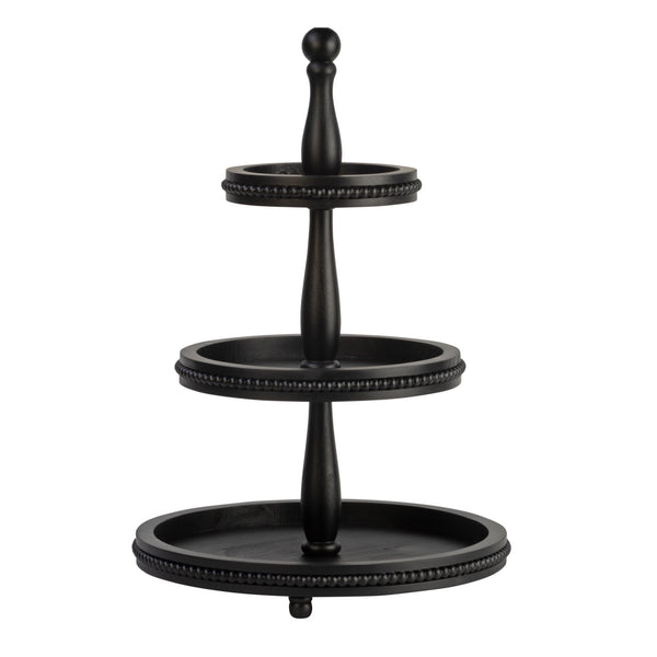 3 Tier Wooden Beaded Display Stand - Black & White