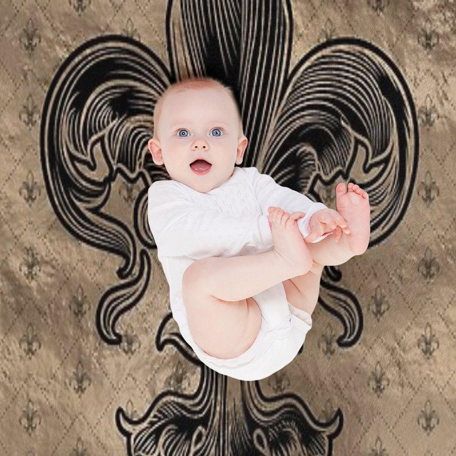 Fleur-de-lis - Black And Gold Throw Blanket