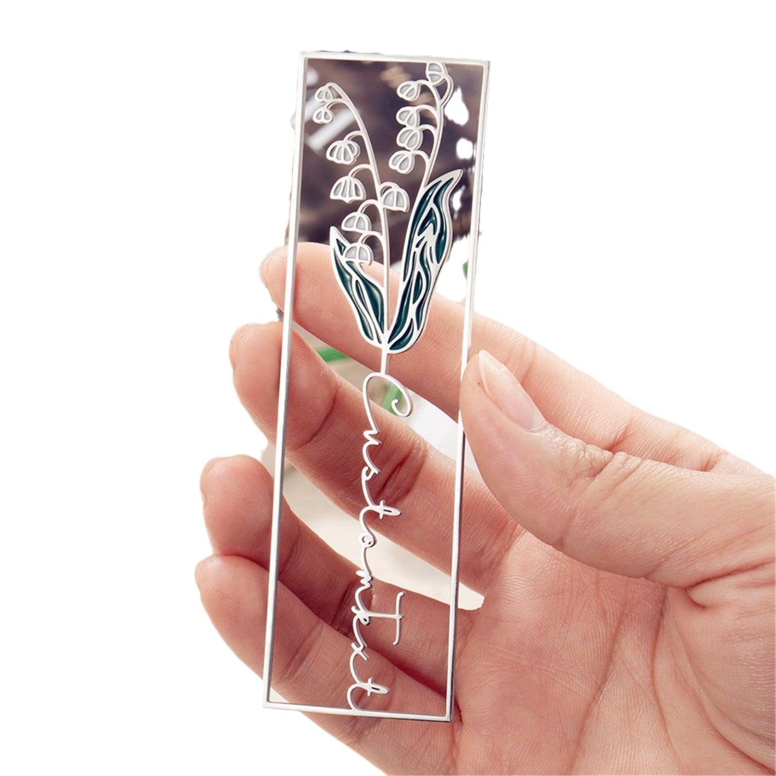 Stainless steel colored birthday flower bookmark personalized DIY hollow out style drip oil letter graduation gift
