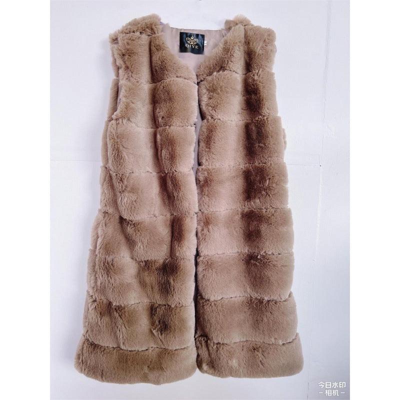 Fur Long Vest Cotton-padded Coat