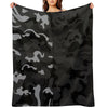 Camo Style - Black Camouflage Mixed Pattern Premium Throw Blanket
