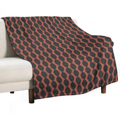 Atomic Blooms - Clay And Charcoal Throw Blanket