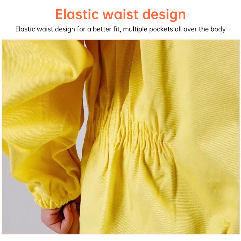 A set of children's beekeeper suits (breathable type), beekeeping equipment, and gloves.