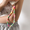 Simple color collision fresh fruit bead mobile phone chain geometric soft ceramic pendant rope chain