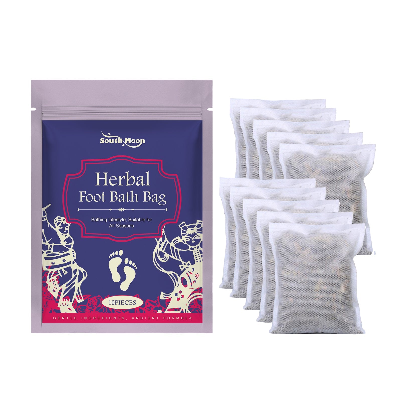 Herbal Foot Bath Pack Wormwood Extract Foot Soak Pack Gentle Foot Bath