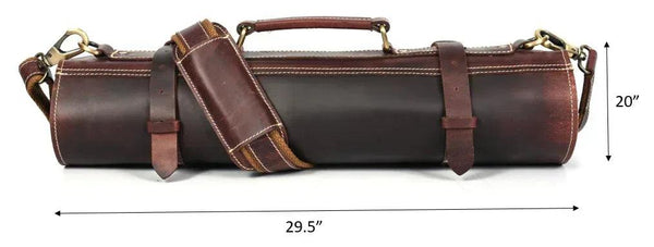 Bend Leather Chef Knife Roll 10 Slot - Walnut Brown - Gifts for You 'n Me