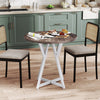36 Inch Round Dining Table with Metal Pedestal Base-Natural