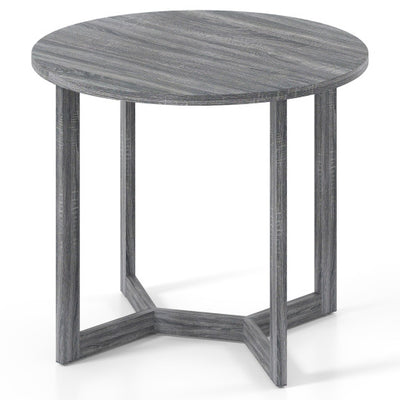 36 Inch Round Wood Dining Table for 2-4 People with Wing-shaped Pedestal Base-Black