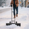 36 Inches Snow Shovel with Wheels and Adjustable Angle-Black - Black
