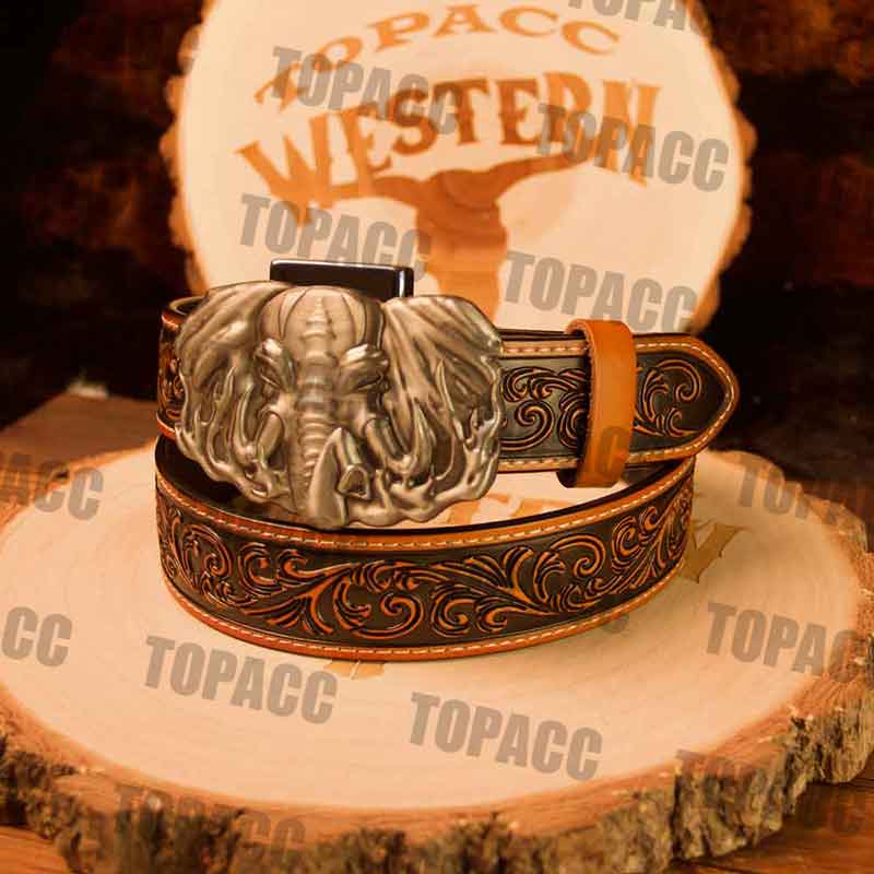 Brown Belt with Vintage Lighter Buckle