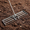 36 x 10 Inch Lawn Leveling Rake with Ergonomic Handle-Silver