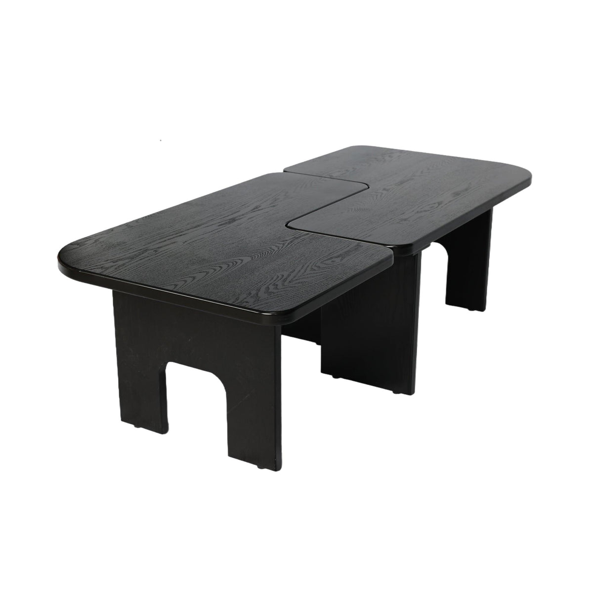 Modern Black Wooden Nesting Coffee Table Set