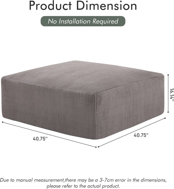 40 Inch Corduroy Square Ottoman Pouf Modular Memory Foam