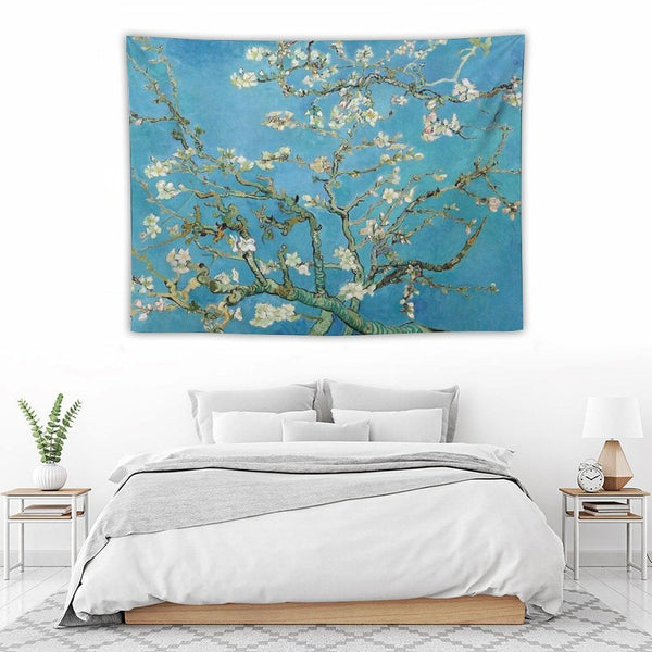 1890-Vincent Van Gogh-Almond Blossom-73.5x92 Tapestry