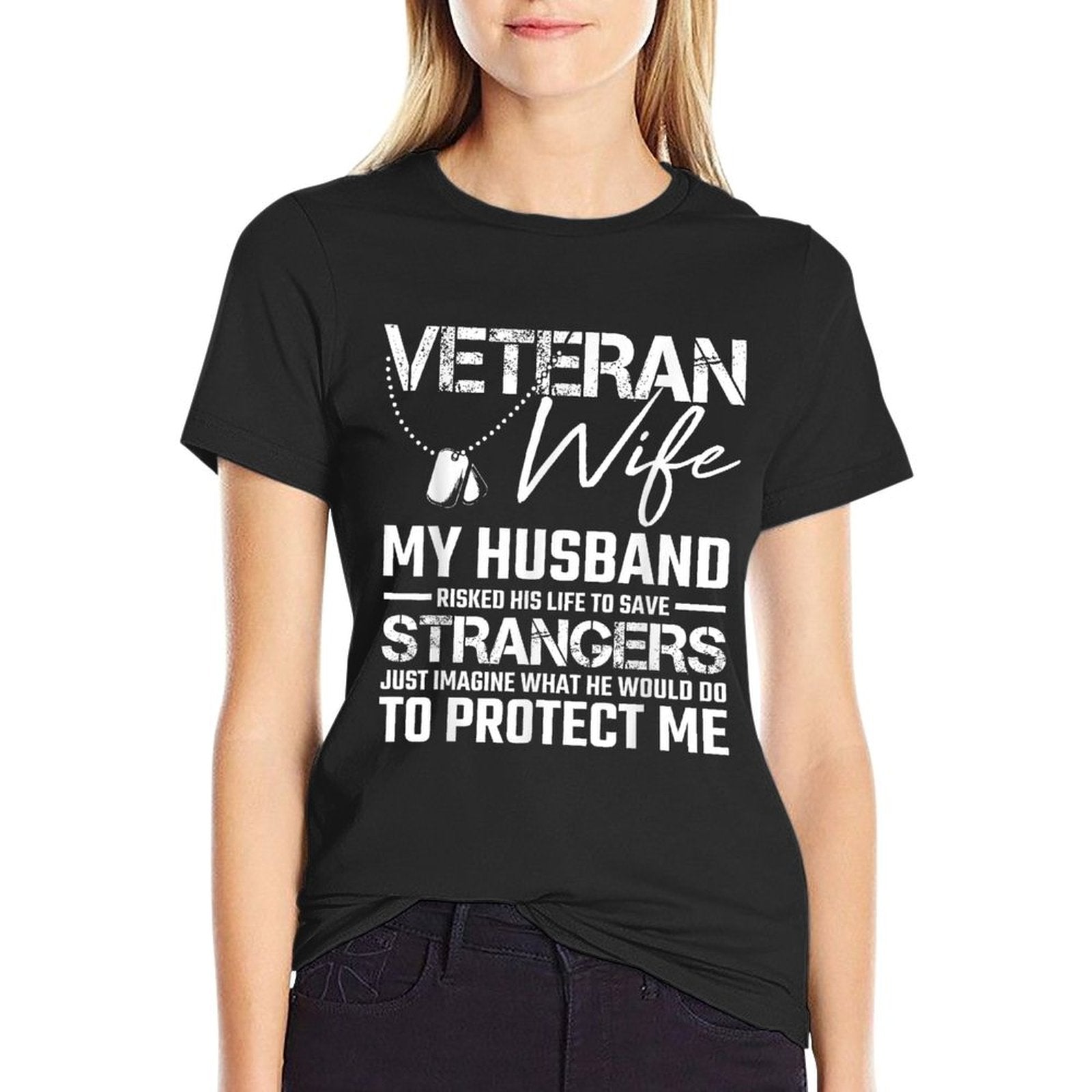 Veteran Wife Army Husband Soldier Saying Cool Military Gift T-Shirt BionZax