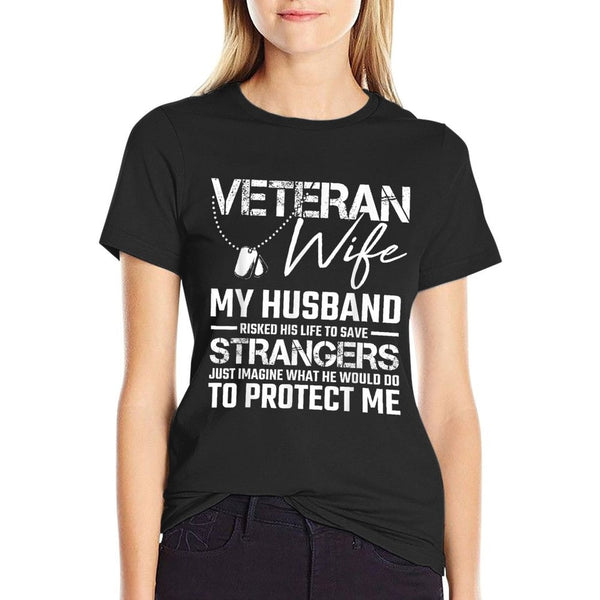 Veteran Wife Army Husband Soldier Saying Cool Military Gift T-Shirt BionZax