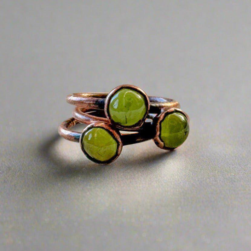 Copper Peridot Ring - A Symbol of Renewal & Joy | By Blackbird & Sage