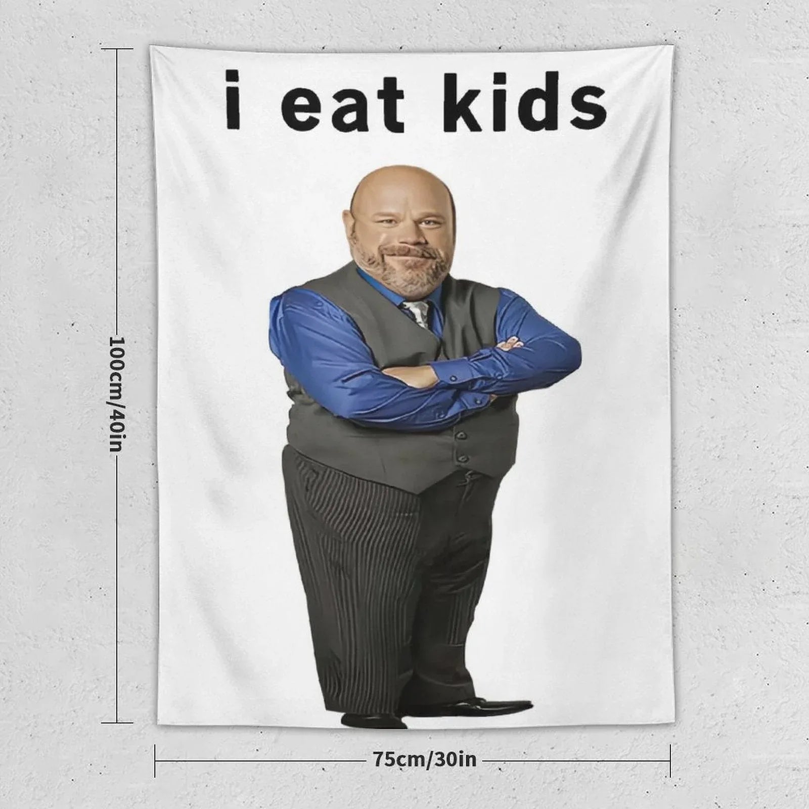 Bertram I Eat Kids Vertical Tapestry
