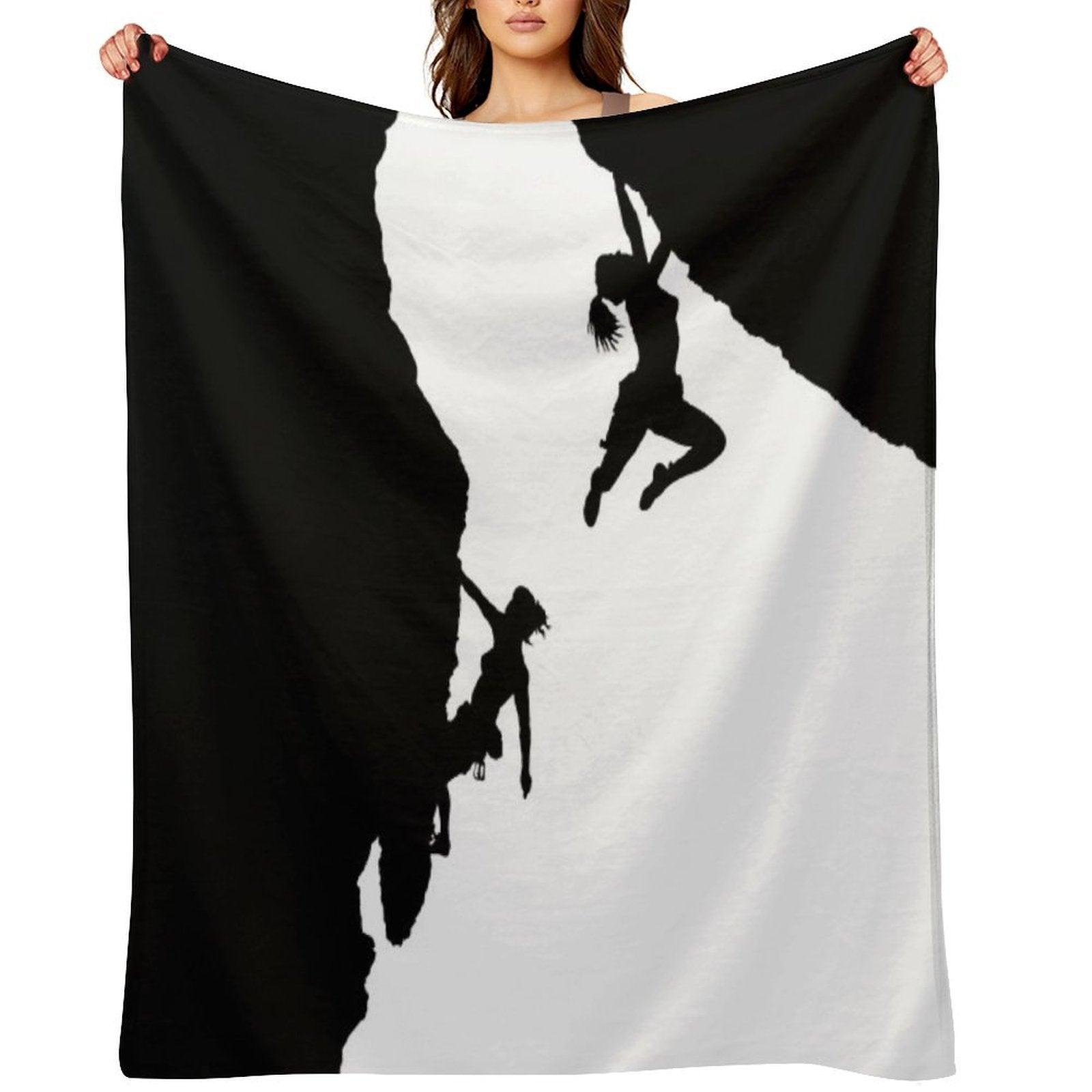 Women Rock Climbing Throw Blanket