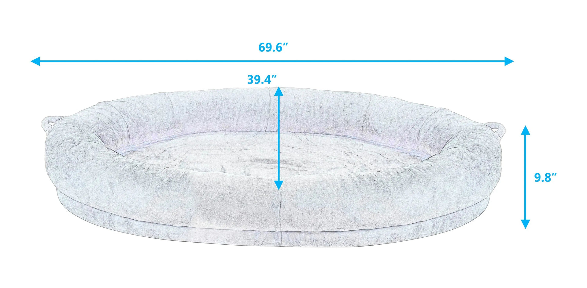 🇫🇷🇪🇪 🇸🇭🇮🇵🇵🇮🇳🇬 Human Dog Bed for Adult, Memory Foam Human Size Pet Bed for Human With Storage Pocket, Light Gray