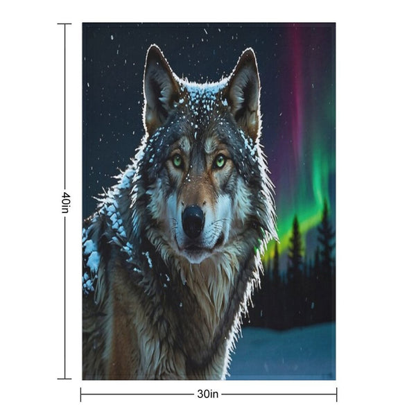 Timber Wolf And Winter Tundra Wrinkle-free Throw Blanket