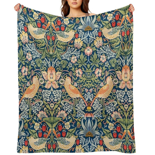 The Strawberry Thieves Pattern Wrinkle-free Throw Blanket