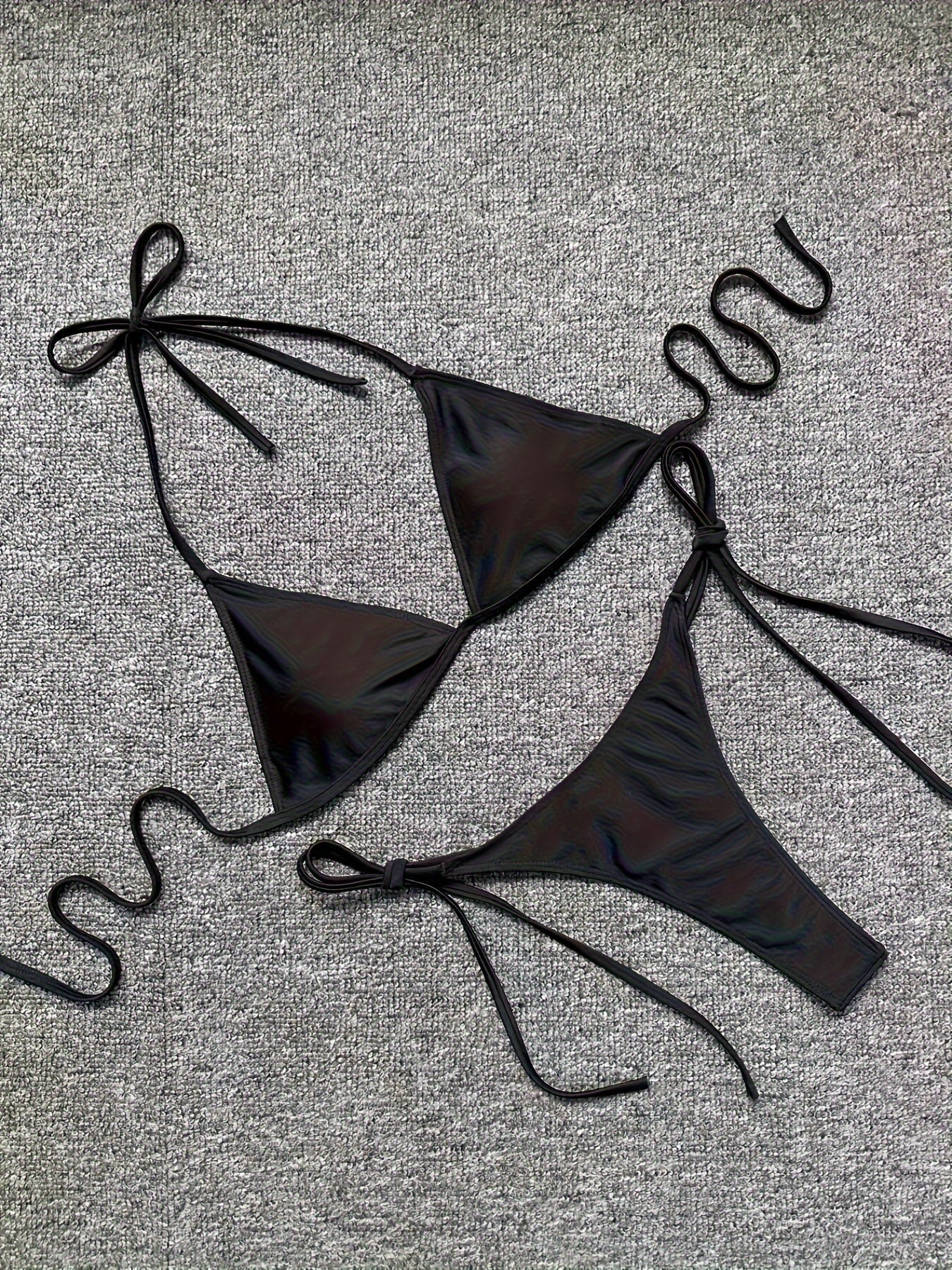 Bikini Leopard Print 2 Piece Swimsuit for Women – High Cut Lace-Up Backless Flattering Bikini Set with Halter Spaghetti Strap – Stretchy Sexy and Stylish Swimwear for Pool Beach and Summer Vacation