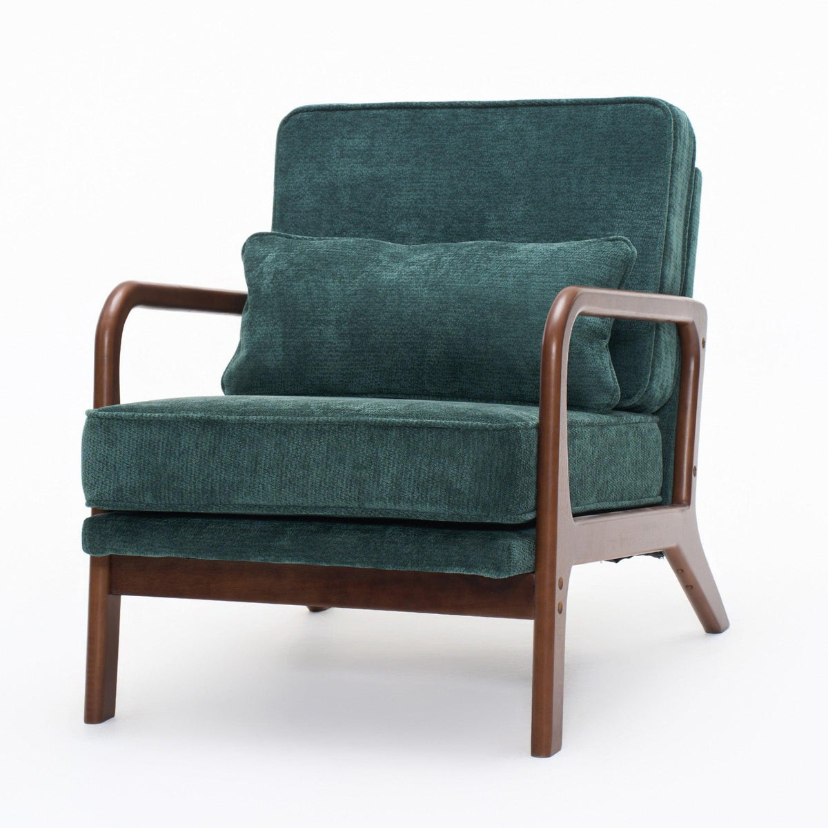 Dark Green Mid‑Century Accent Chair