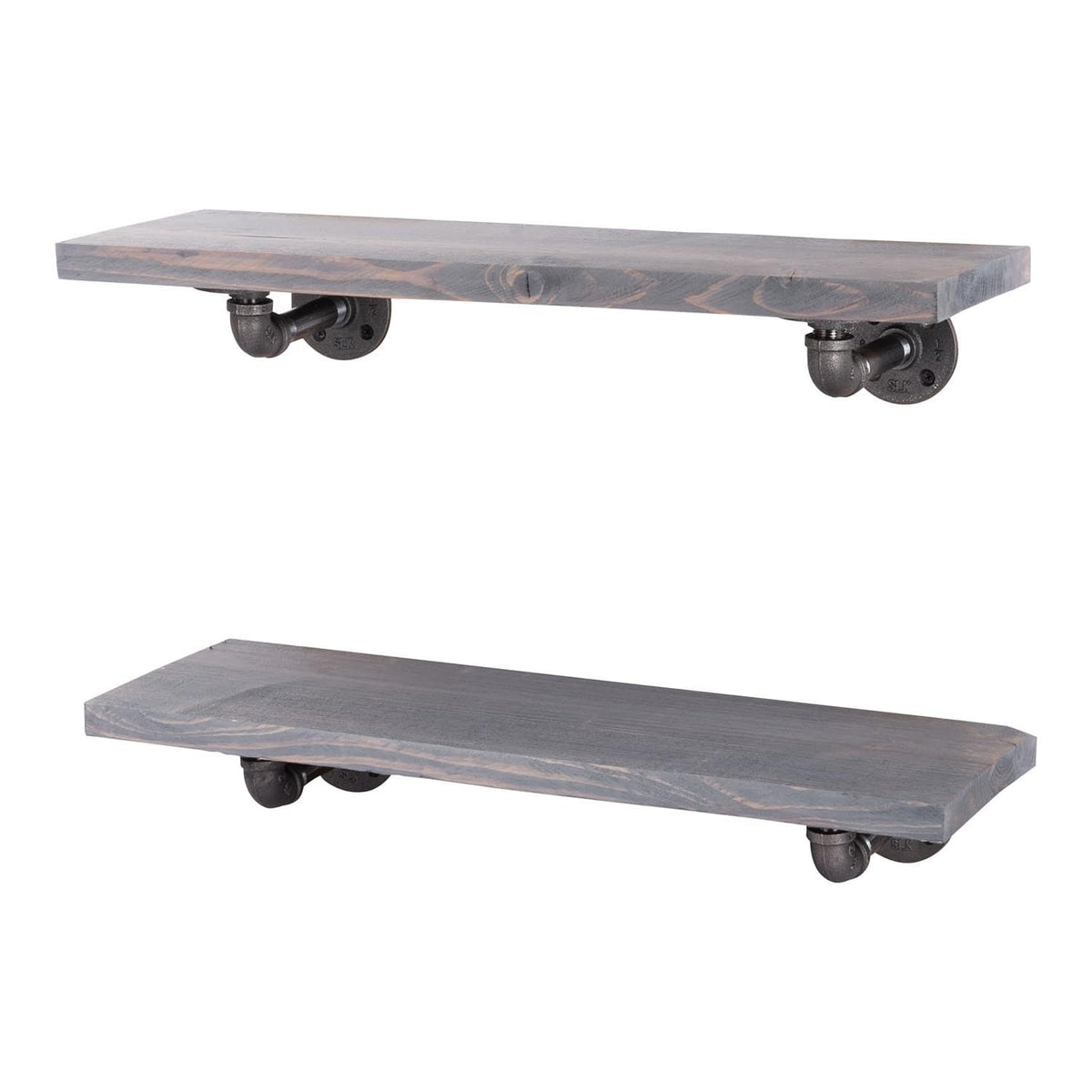 RESTORE Riverstone Grey 24 in. Shelves with L-Shaped Brackets
