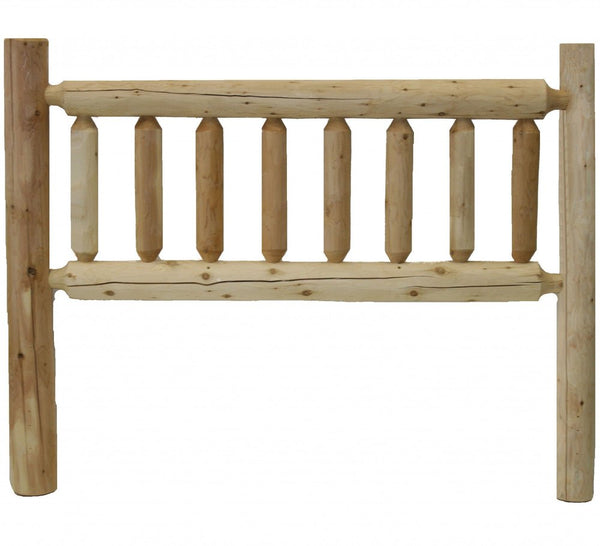 Natural Light Honey Finish Cedar Log Twin Headboard