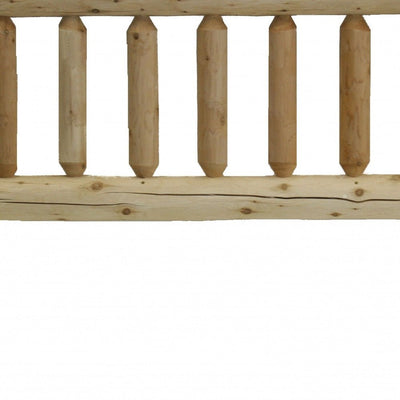 Natural Vintage Brown Finish Cedar Log Twin Headboard
