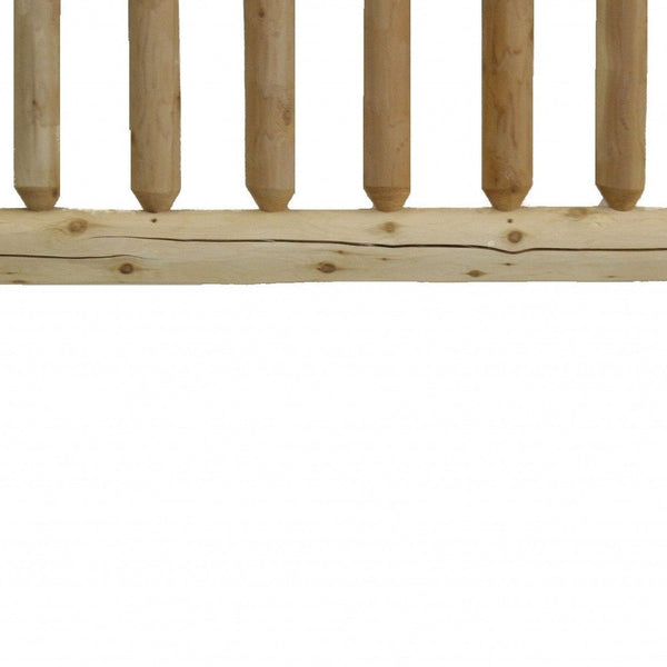 Natural Vintage Brown Finish Cedar Log Queen Headboard