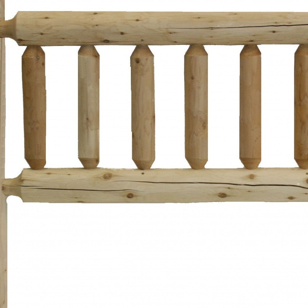 Natural Light Honey Finish Cedar Log King Headboard